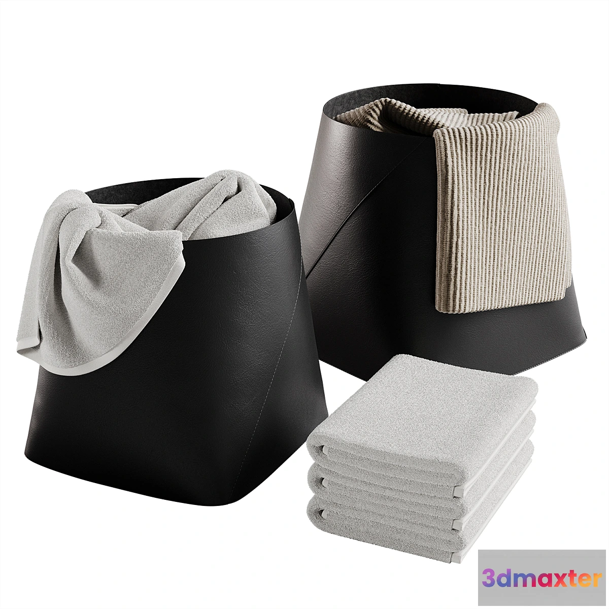 1435552 - Leather storage baskets 02 3D Max