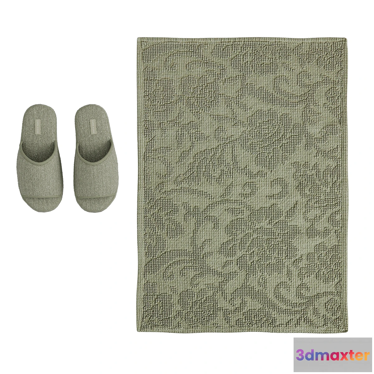 1440766 - Bath mat and house slippers 3D Max