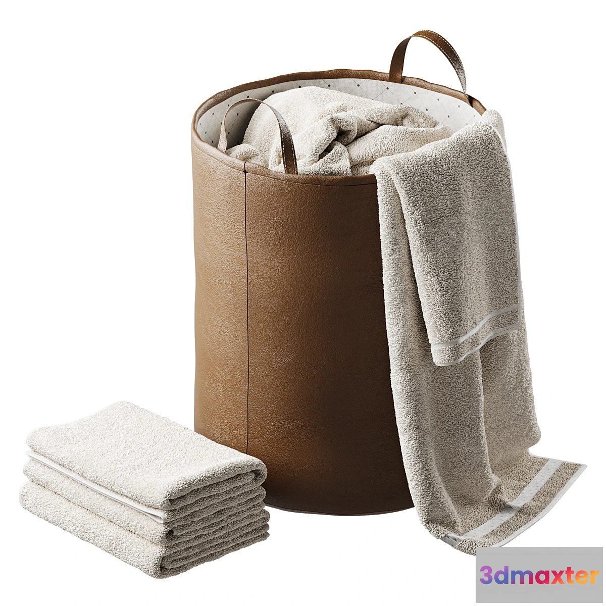 1455808 - Leather laundry basket 3D Max