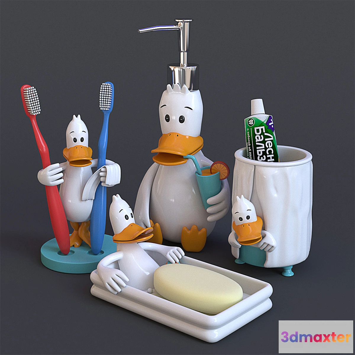 1460034 - Bathroom accessories set 3D Max