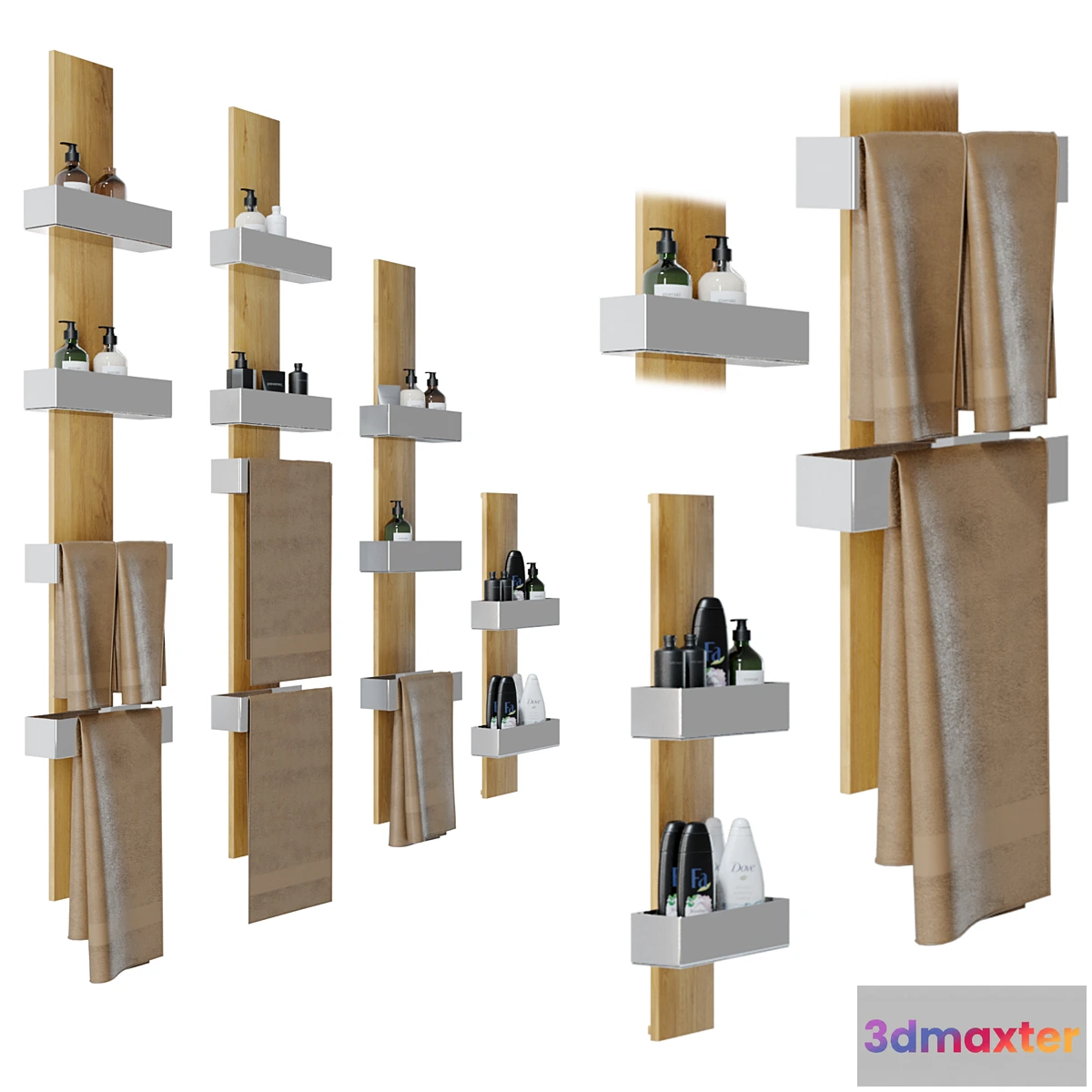 1467202 - Hülsta. Bath shelves and towel holder. 3D Max