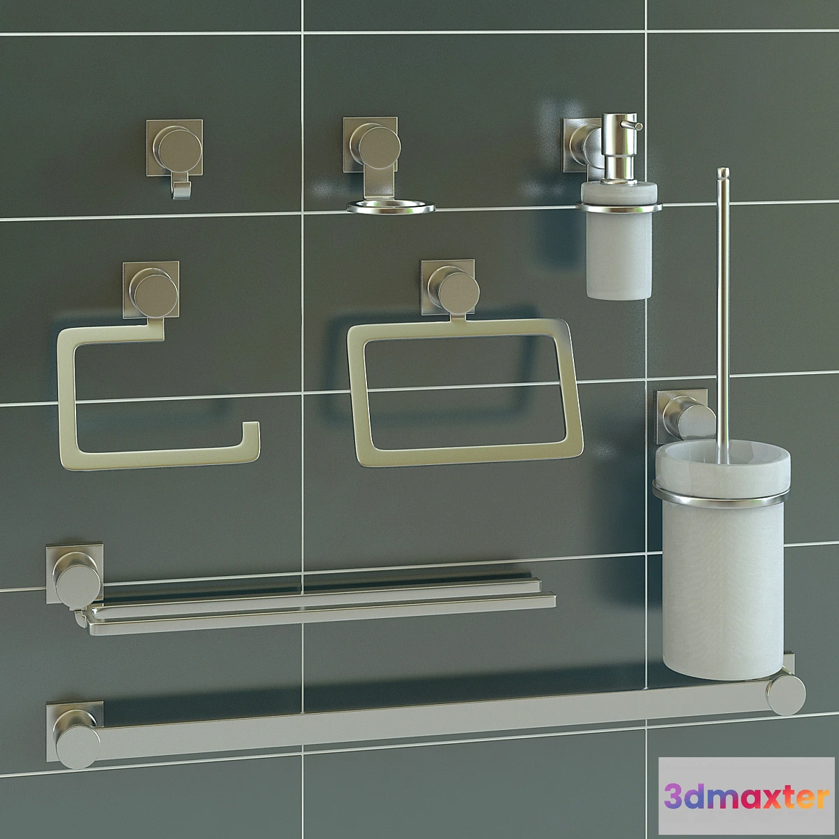 1467284 - Set of bathroom accessories Grohe Allure 3D Max