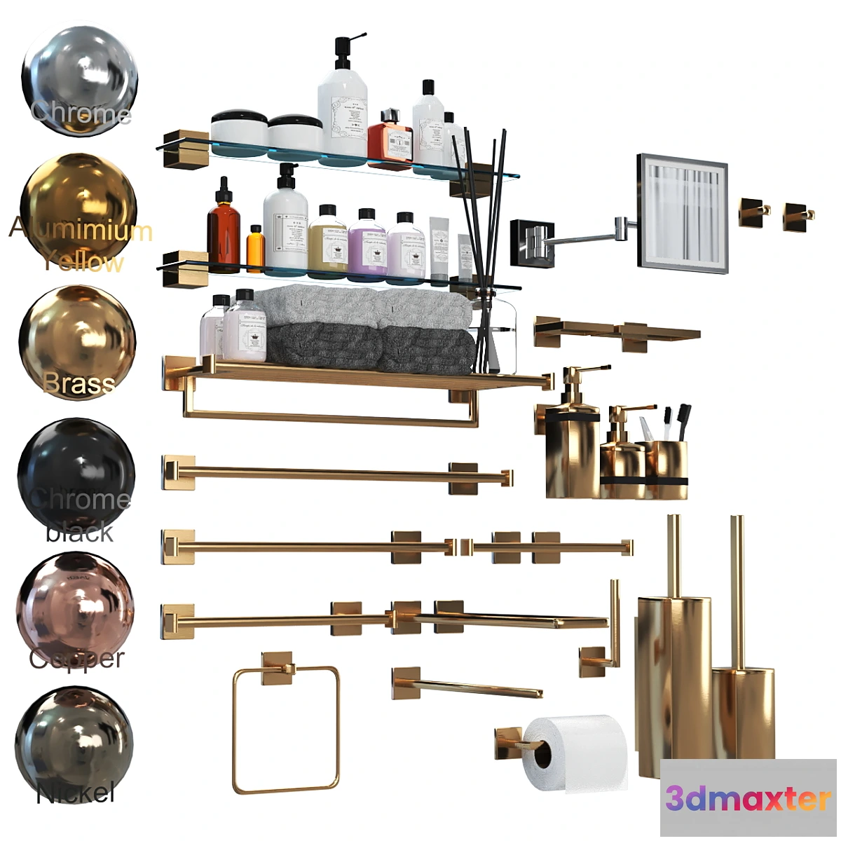 1468970 - bathrooom accessories set 01 3D Max