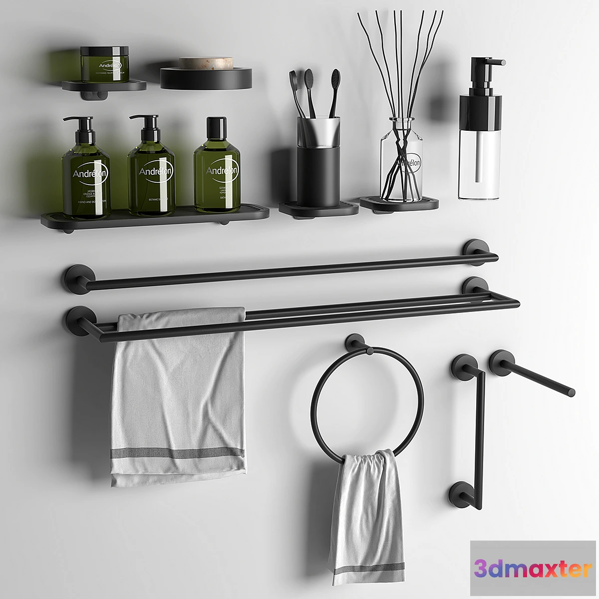 1470530 - Bathroom accessories set 3D Max