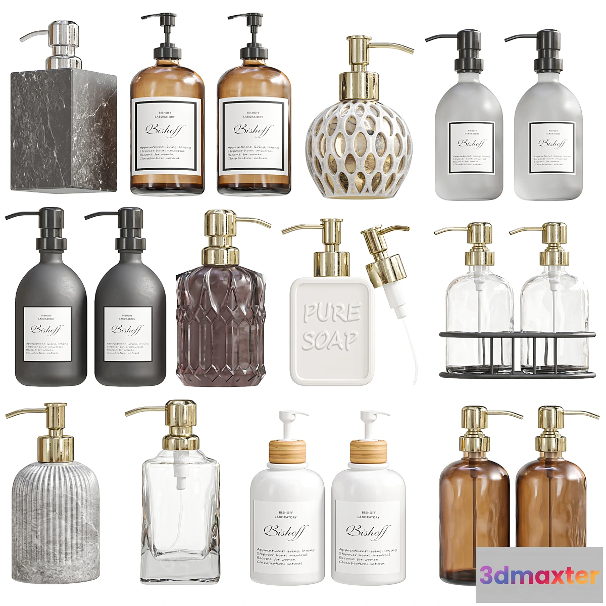 1474104 - Bathroom jar set 3D Max