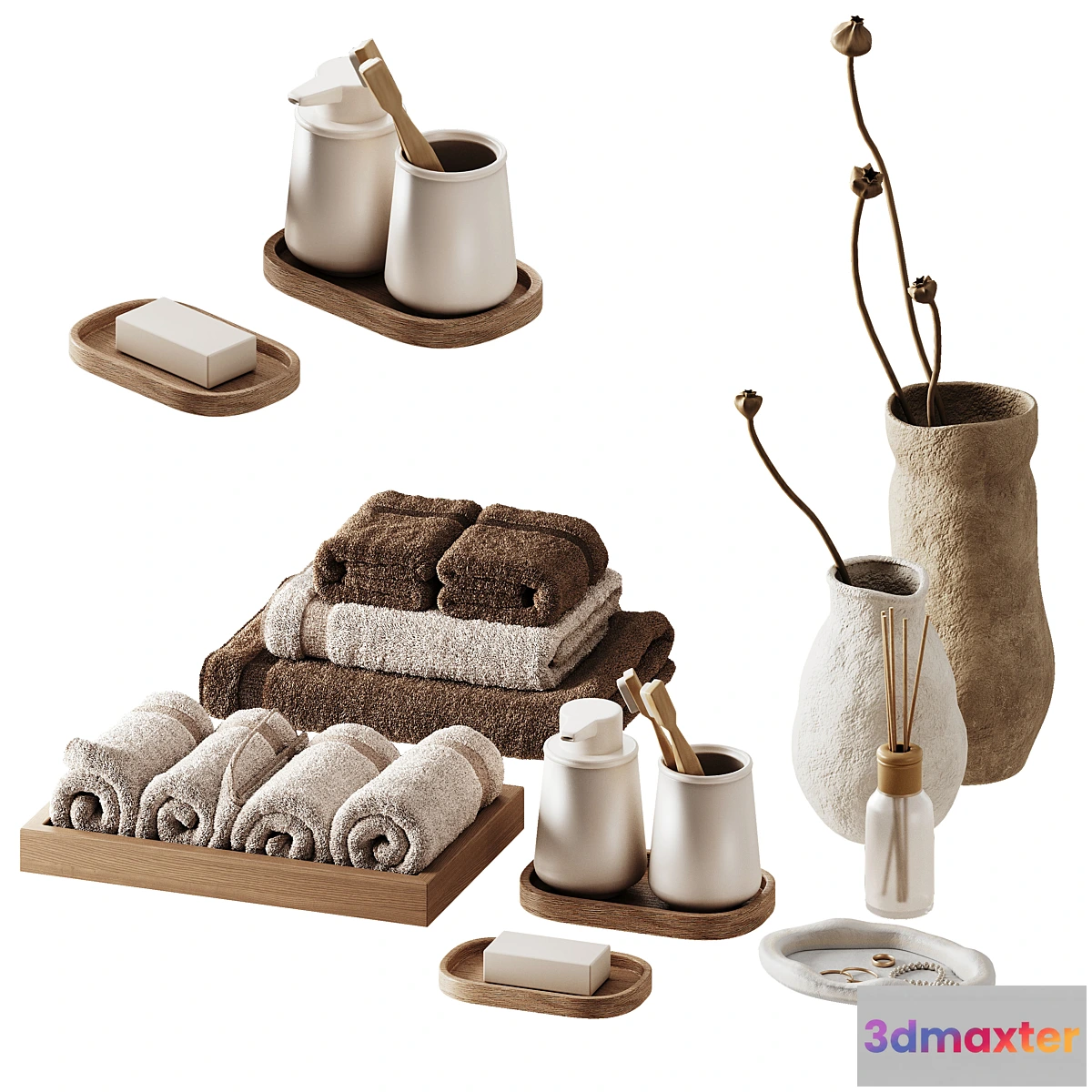 1474568 - Decorative set with towels 3D Max