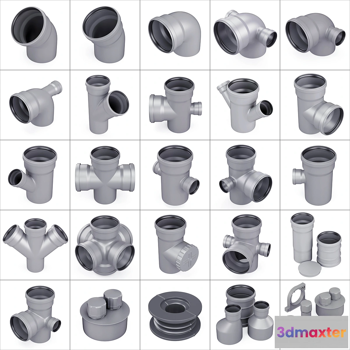 1478230 - Sewer pipes collection counstraction _ Sewer fittings constructor 3D Max