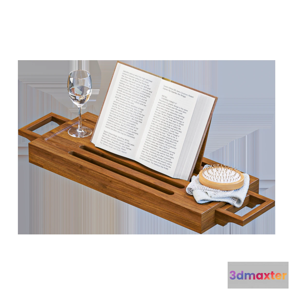 1585377 - bathroom - Bamboo bath caddy 3D Max