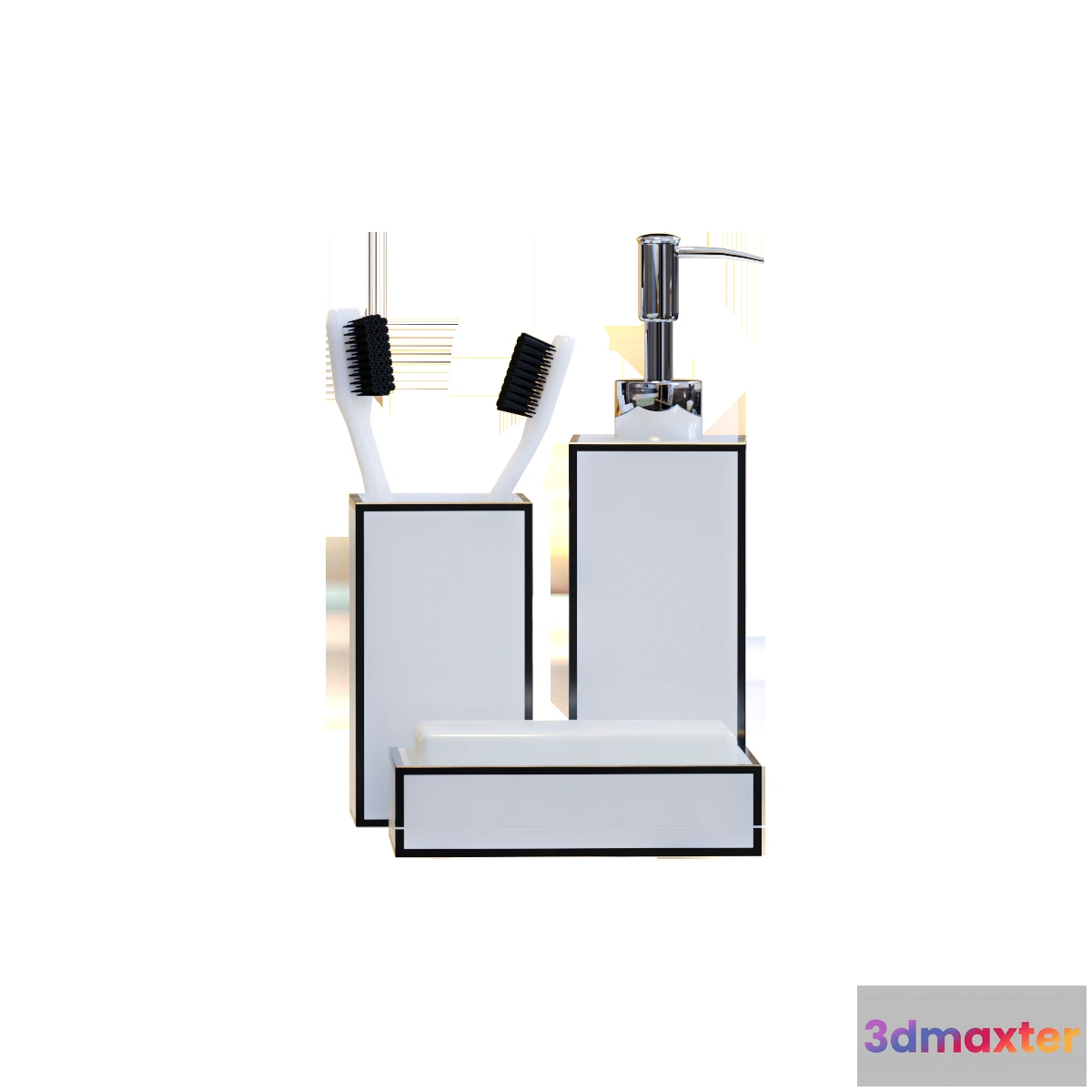 1585409 - bathroom - Zara Home black and white bathroom set 3D Max