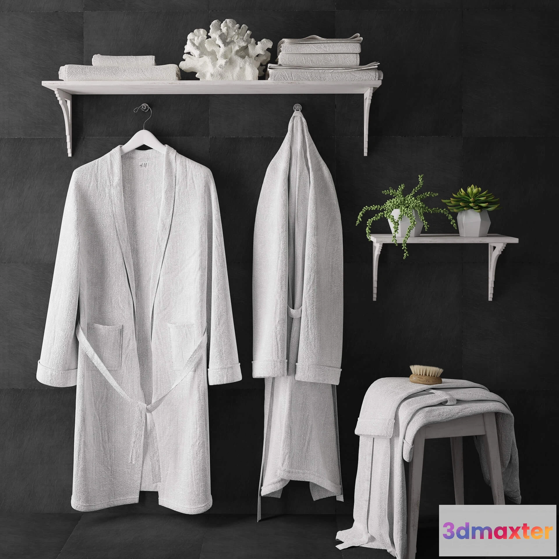 1585481 - bathroom - Bathrobe set 45 3D Max