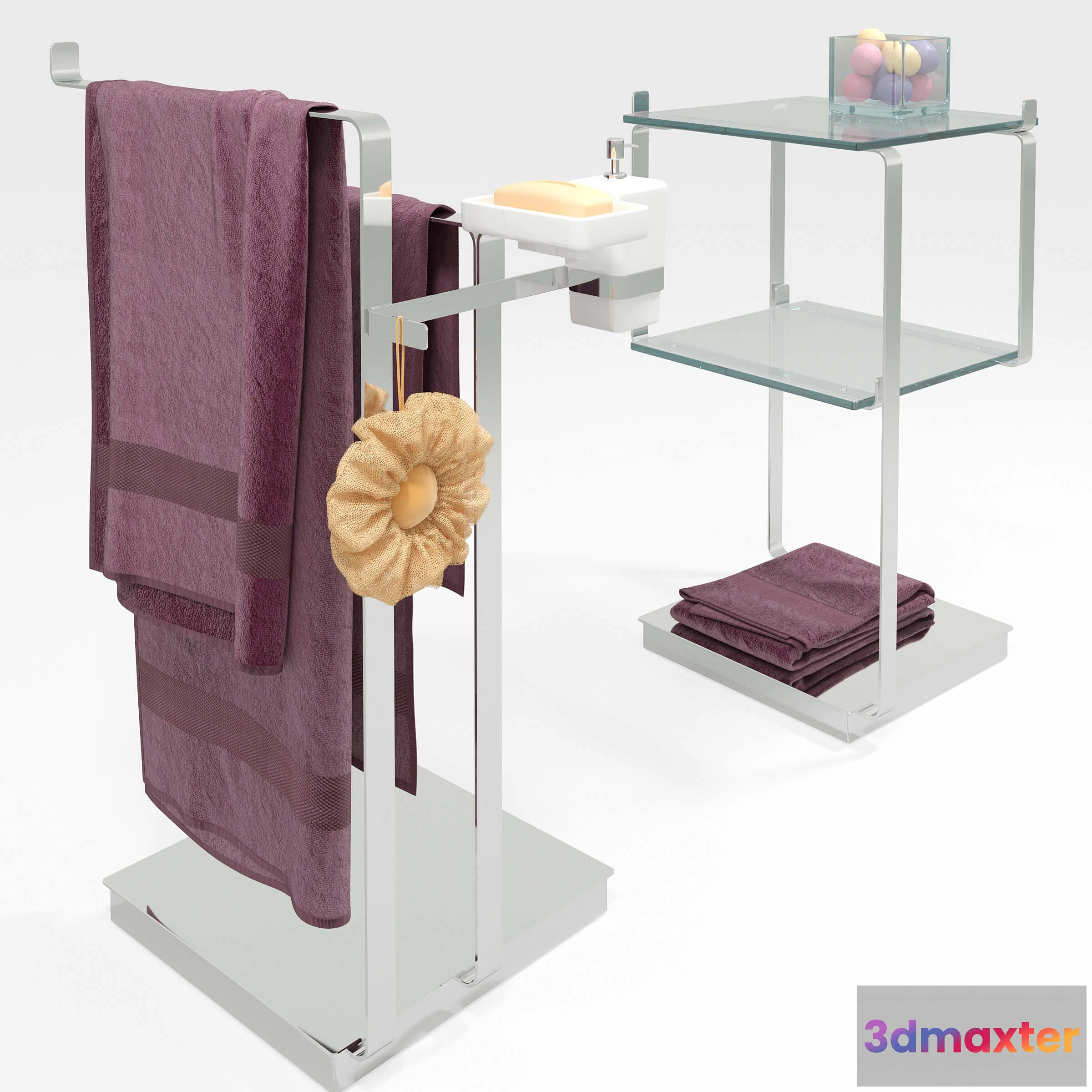 1585671 - bathroom - Stand for towels and table 3D Max