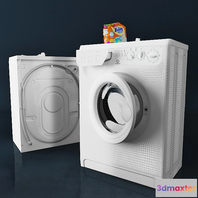 1585699 - bathroom - Washing machine Indesit model ws84tx 3D Max