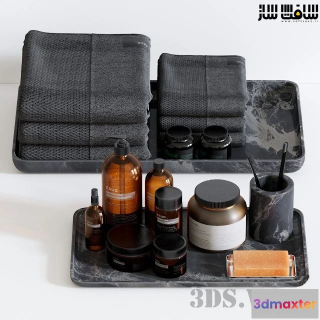 1585737 - bathroom - Bathroom set with red bathrobe 3D Max