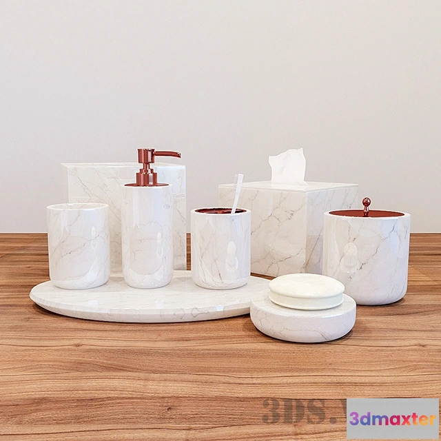 1585757 - bathroom - PIETRA ACCESSORIES marble decorative set 3D Max