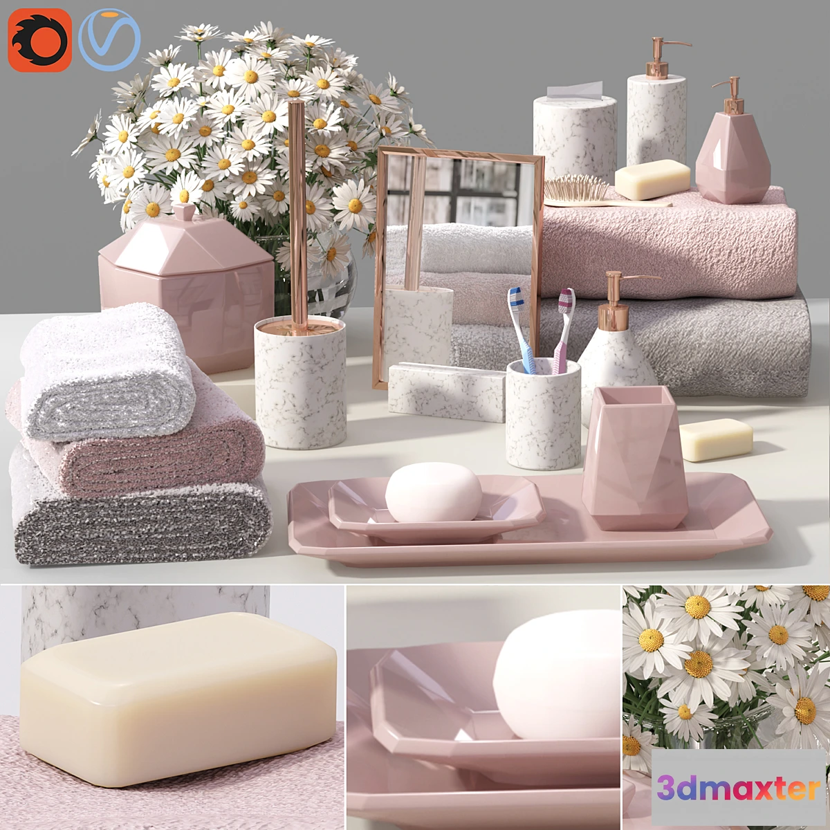 543833 - West elm Faceted Porcelain Bath Set