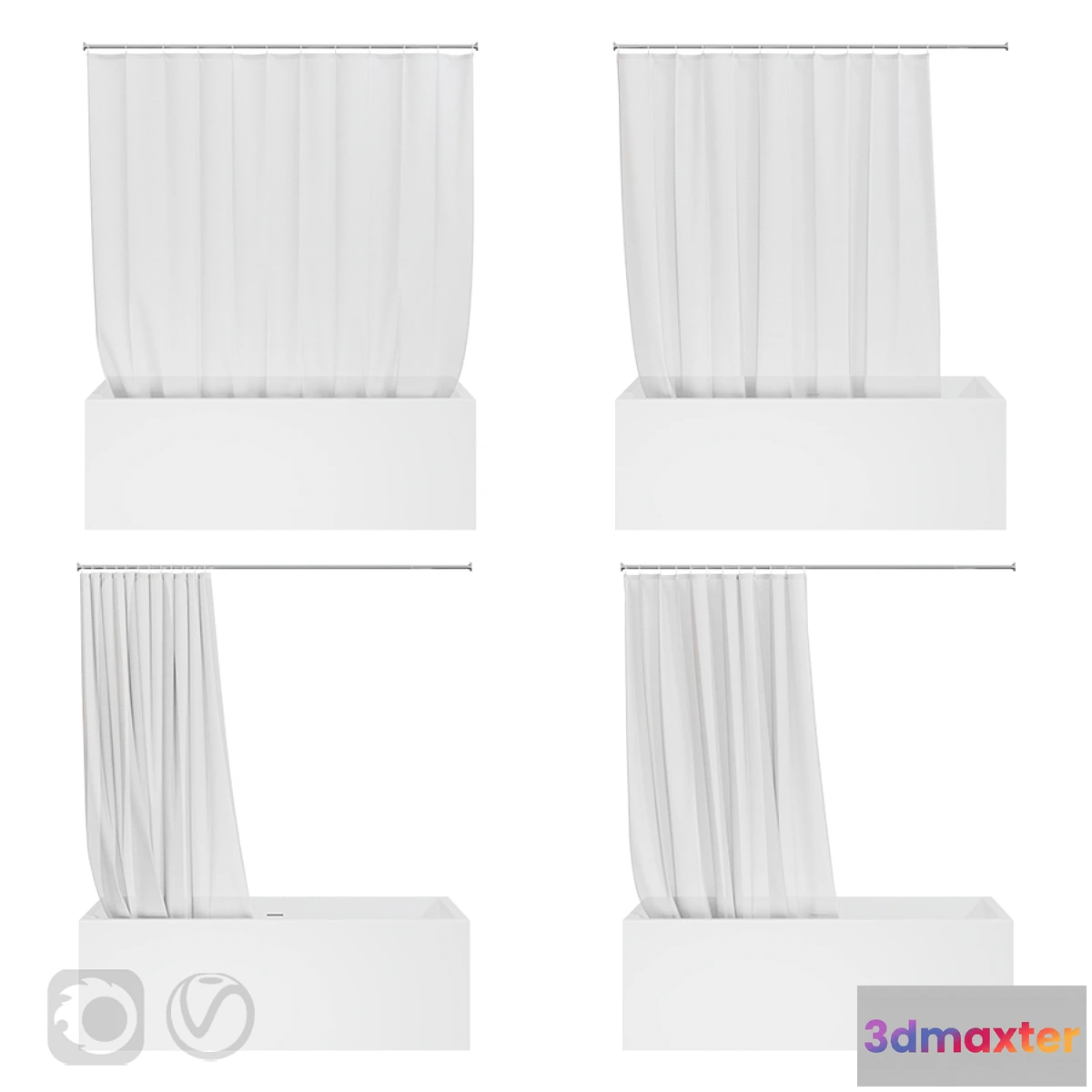 543997 - Shower curtain and bathtub Knief shape 70