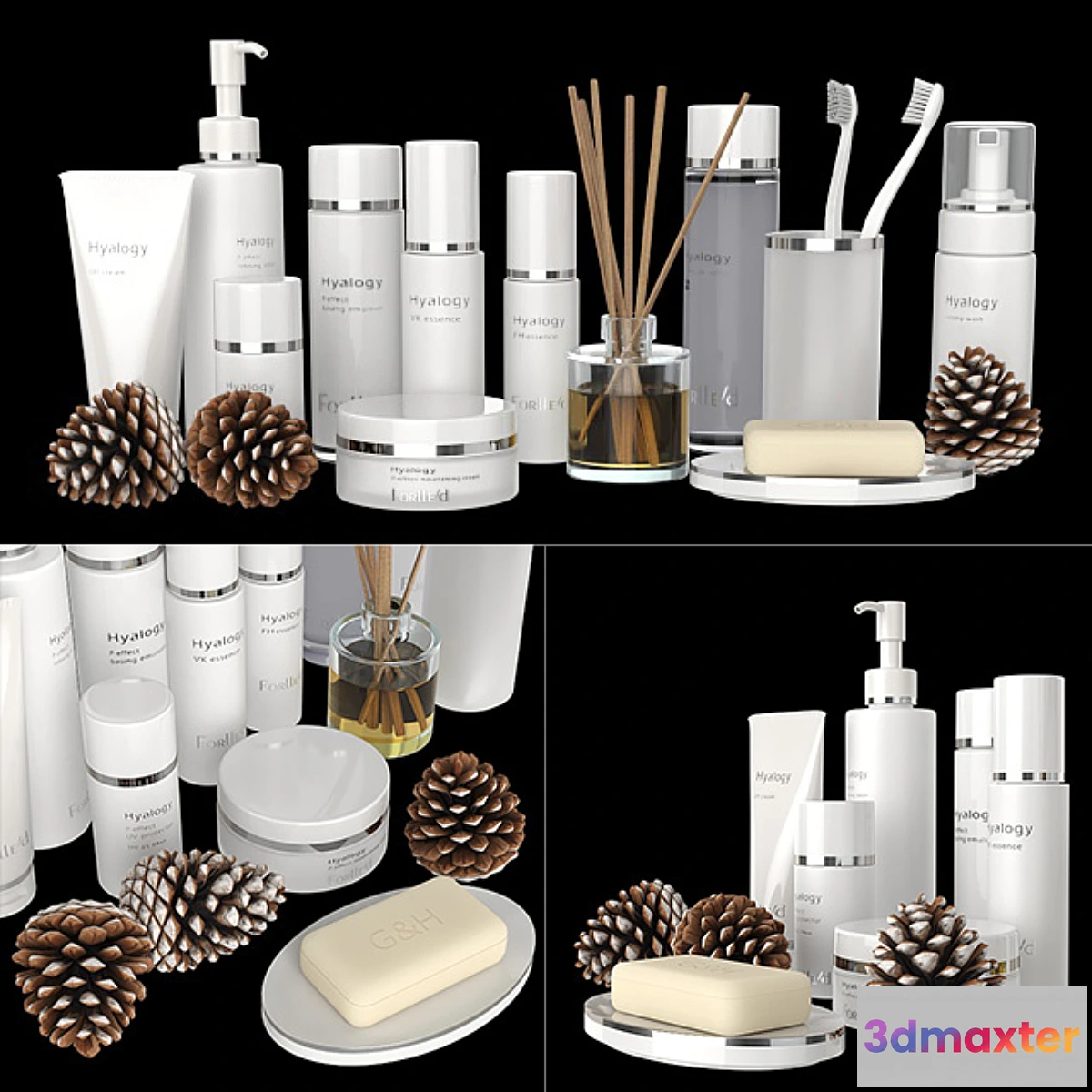 544243 - A set of white cosmetics.