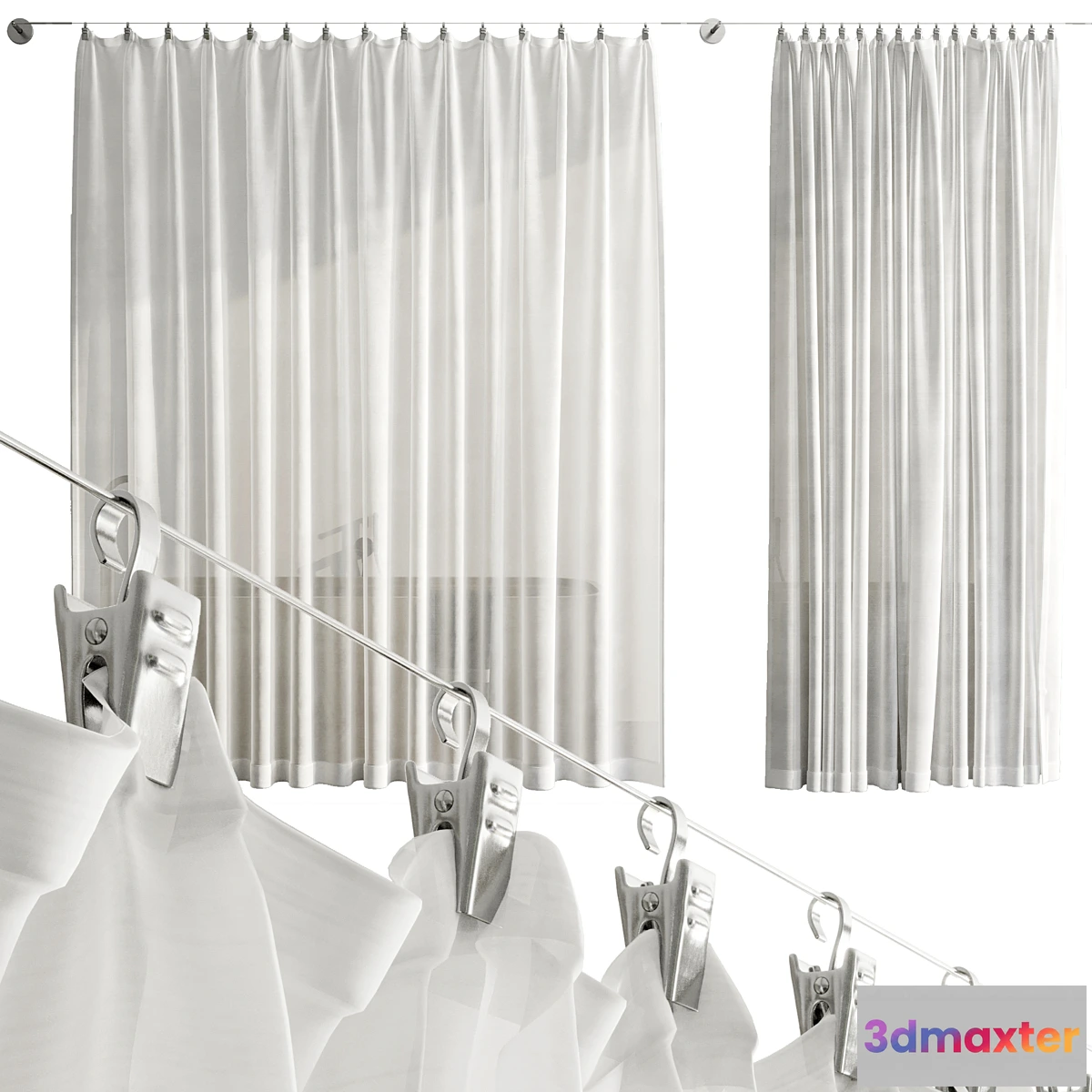 590810 - Bathroom Curtains pinned by clamp
