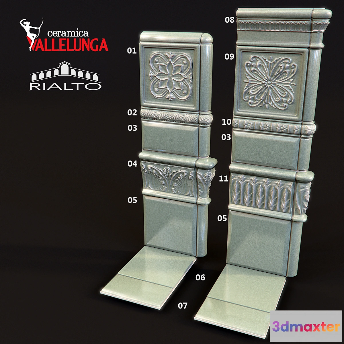 628871 - ceramica Vallelunga. Rialto. Vintage blue