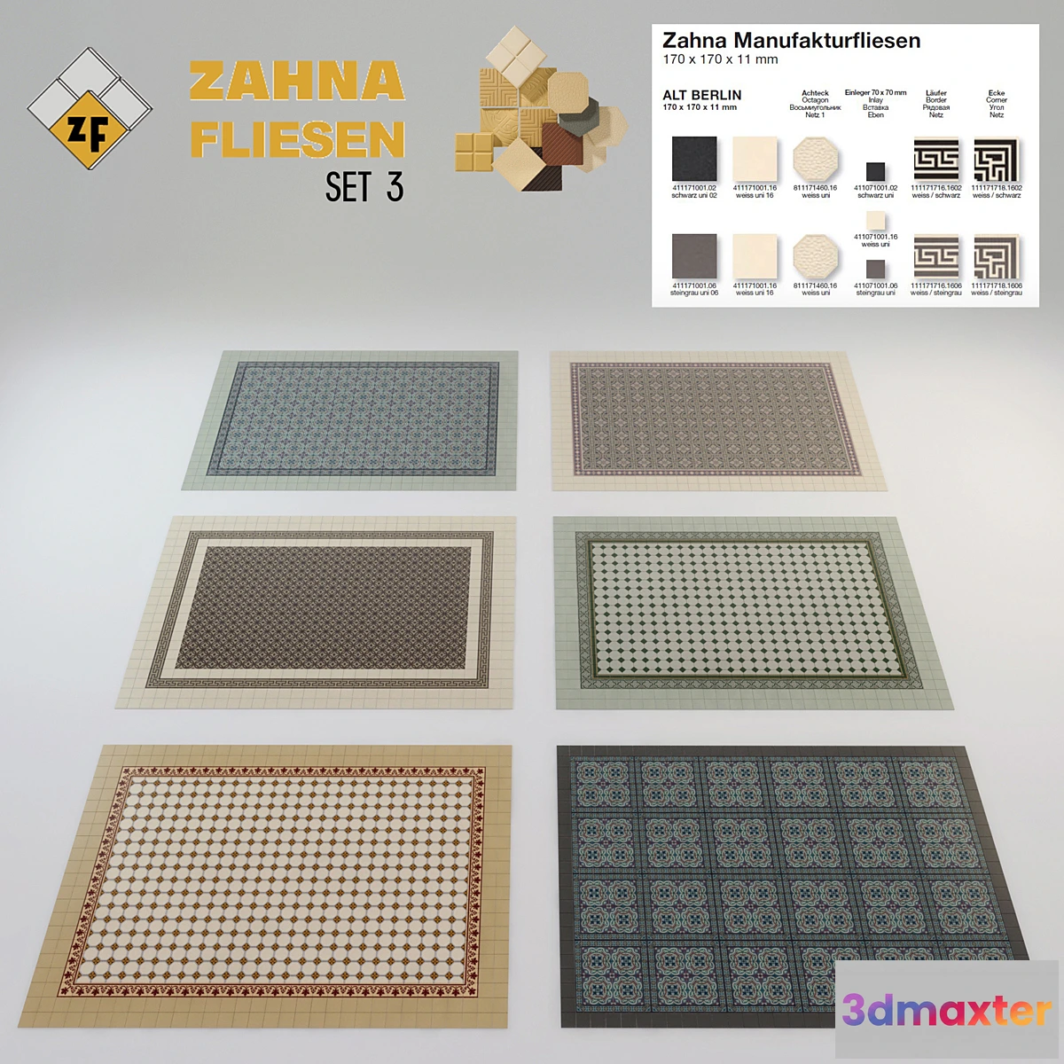 633419 - Historical tile Zahna Set 3