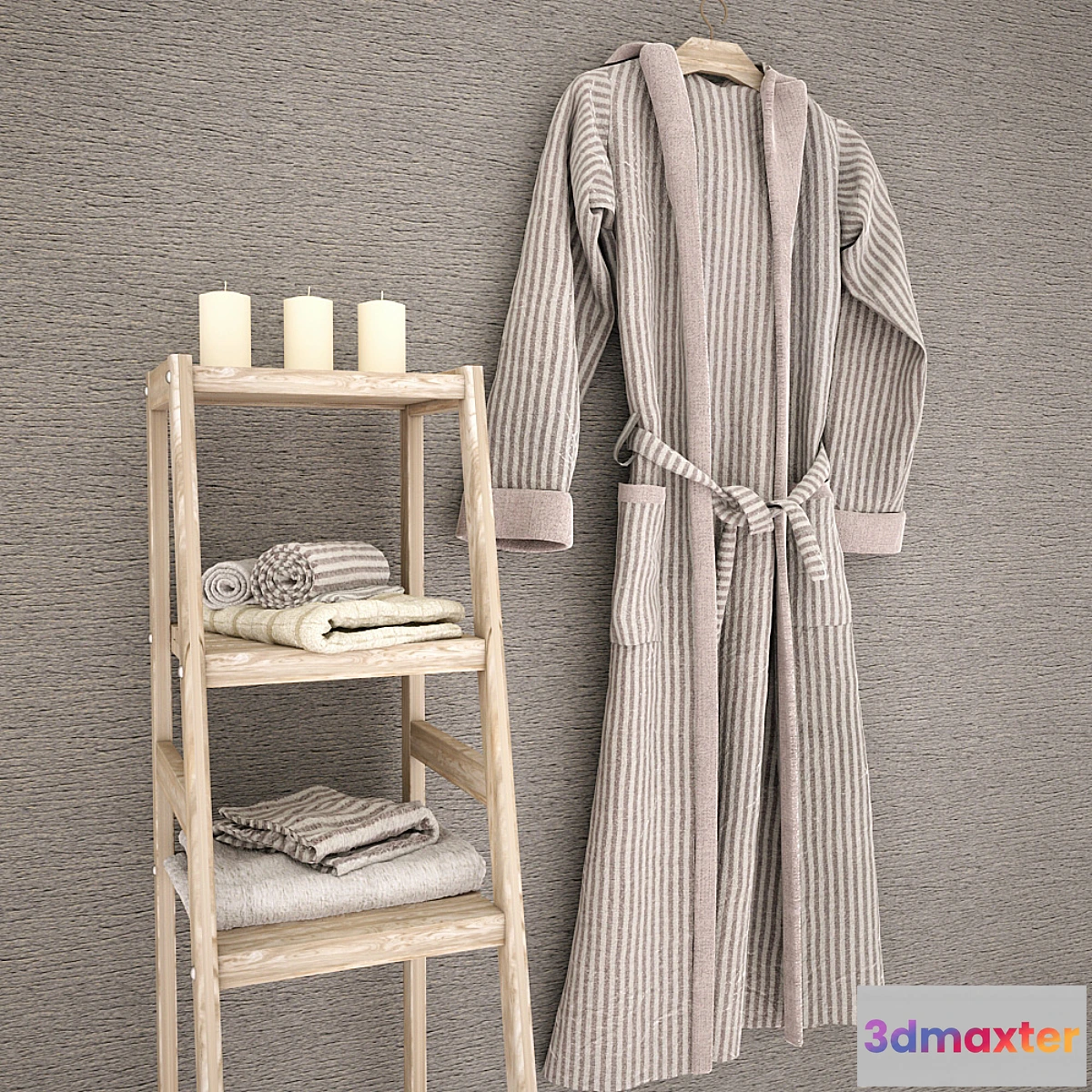 644455 - Bathrobe towels on shelf