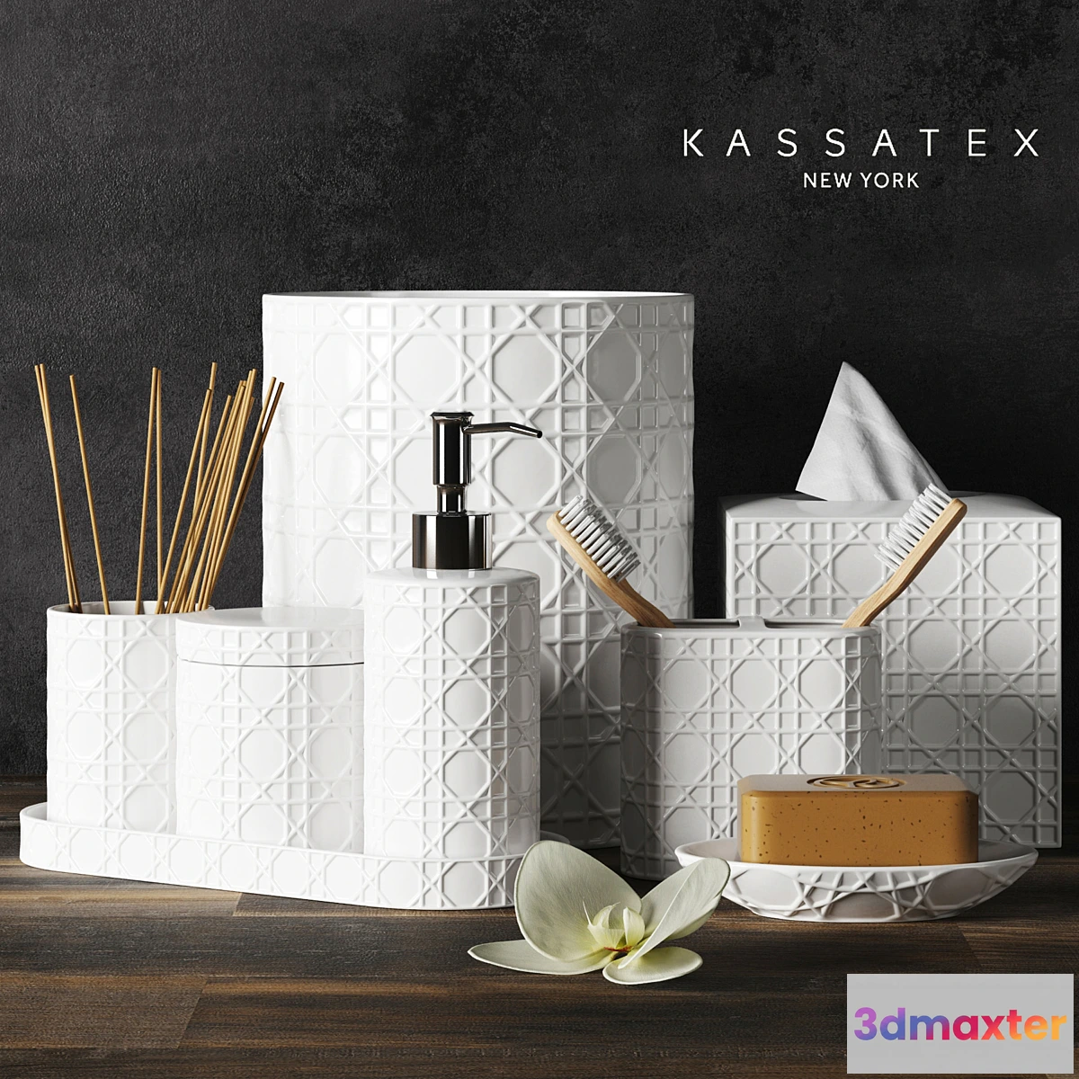 648893 - A set of accessories for the bathroom Rattan