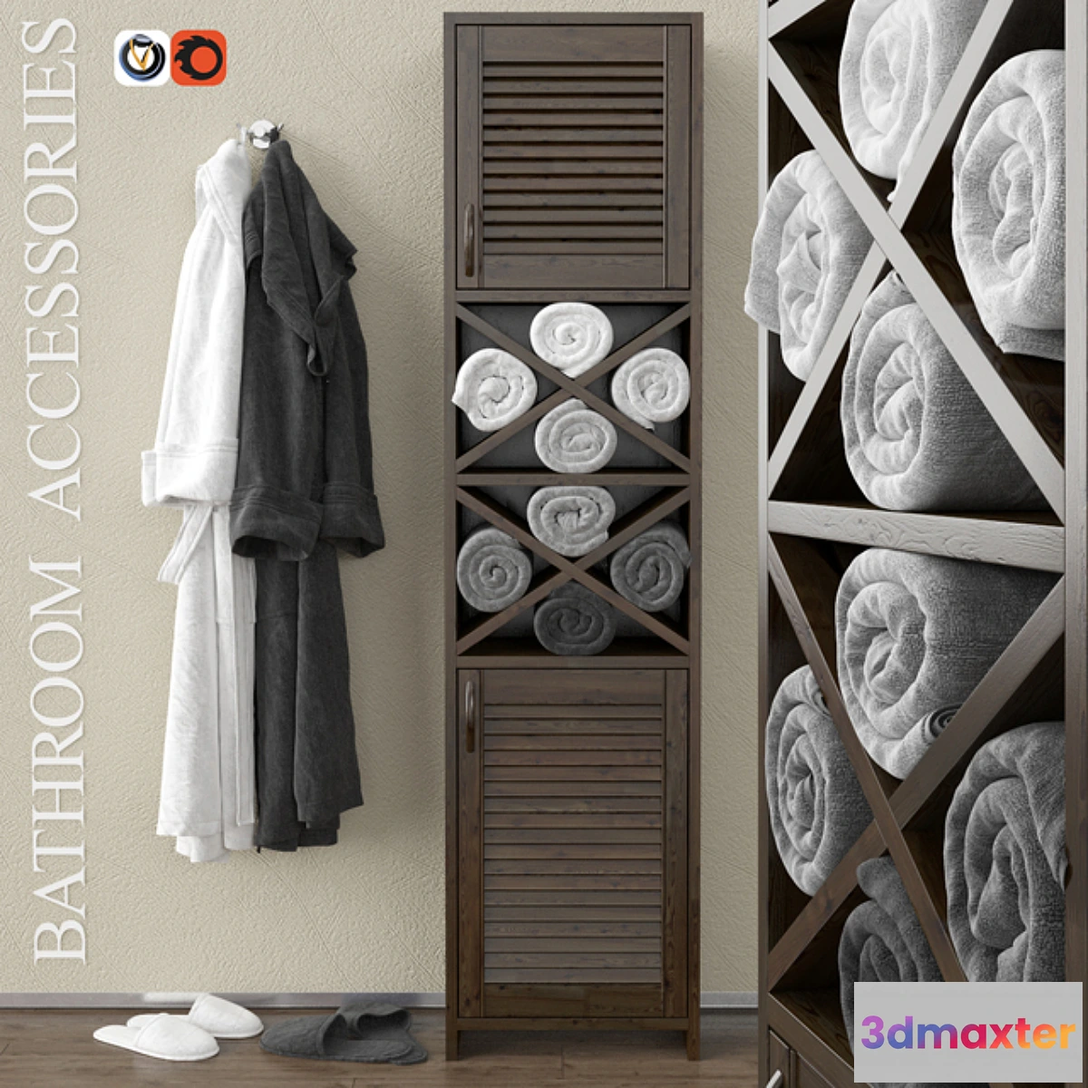 653315 - Wardrobe with towels and bathrobes
