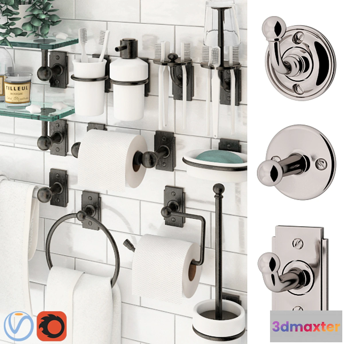 653993 - Bathroom accessories Nanzaquatic. Collections Baluster Functional Art Deco.