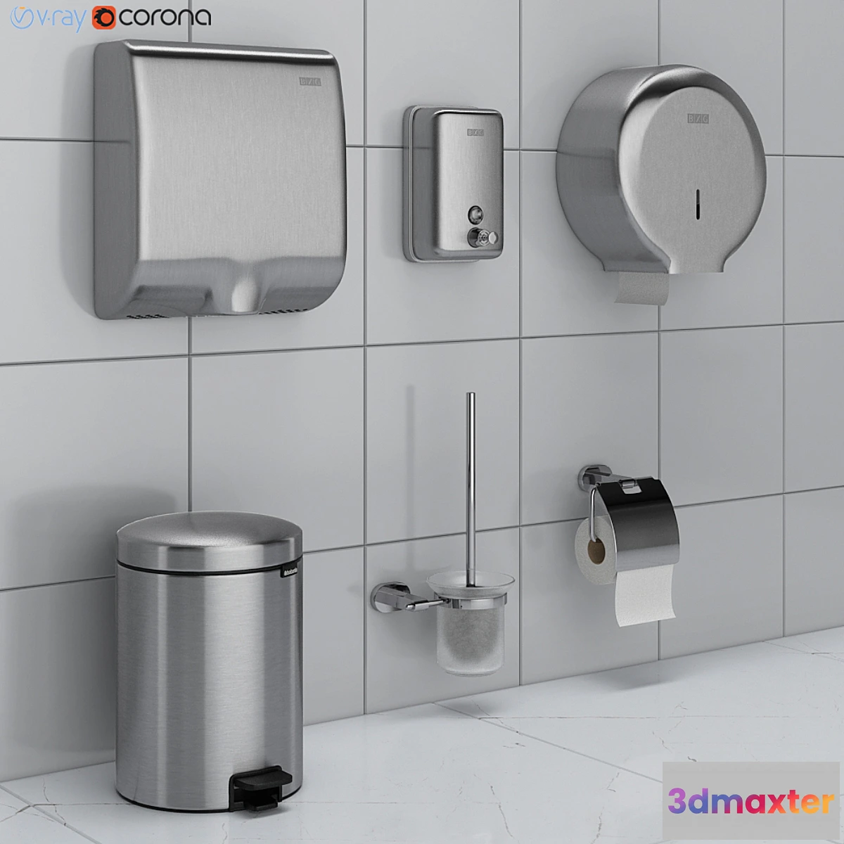 658935 - Bathroom accessories set 43 (Ravak Brabantia BXG)