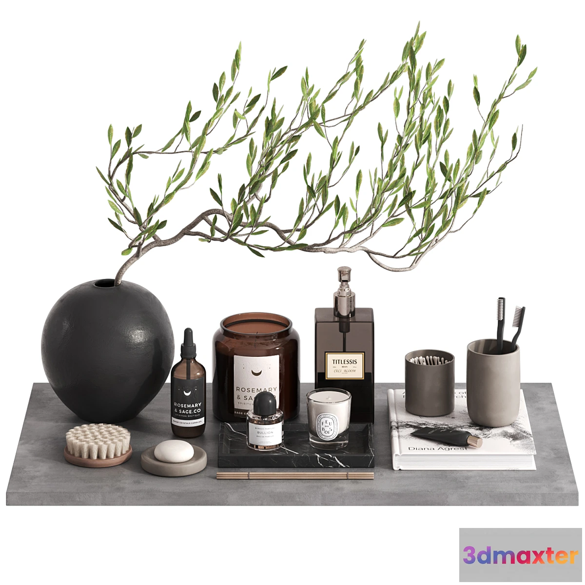 675233 - Bathroom Decor set with tree