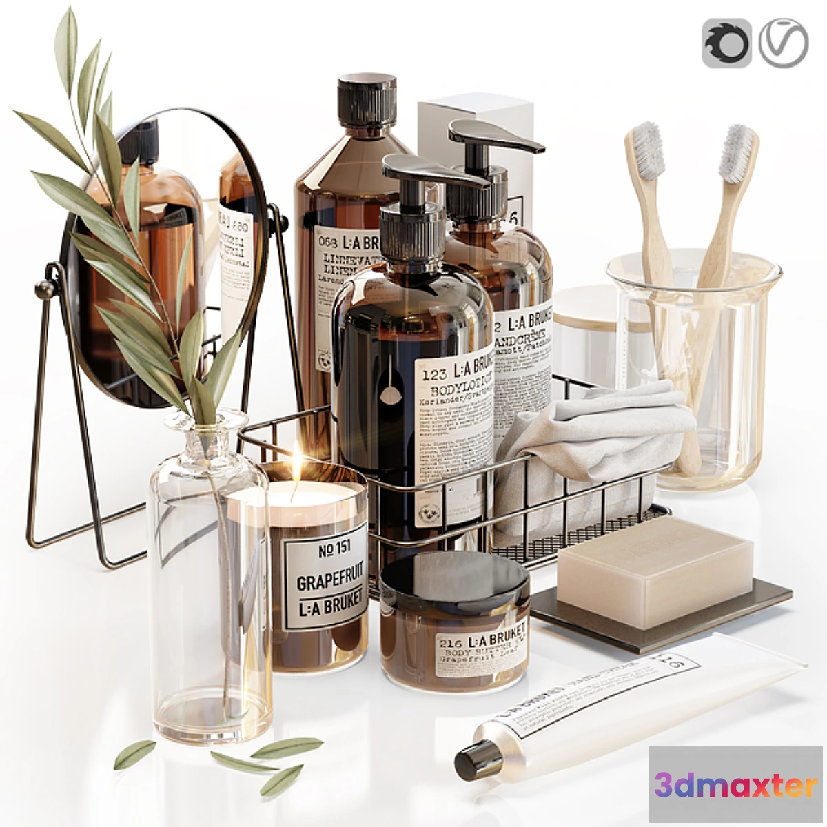 713432 - LA Bruket decor set for bathroom black - No.2