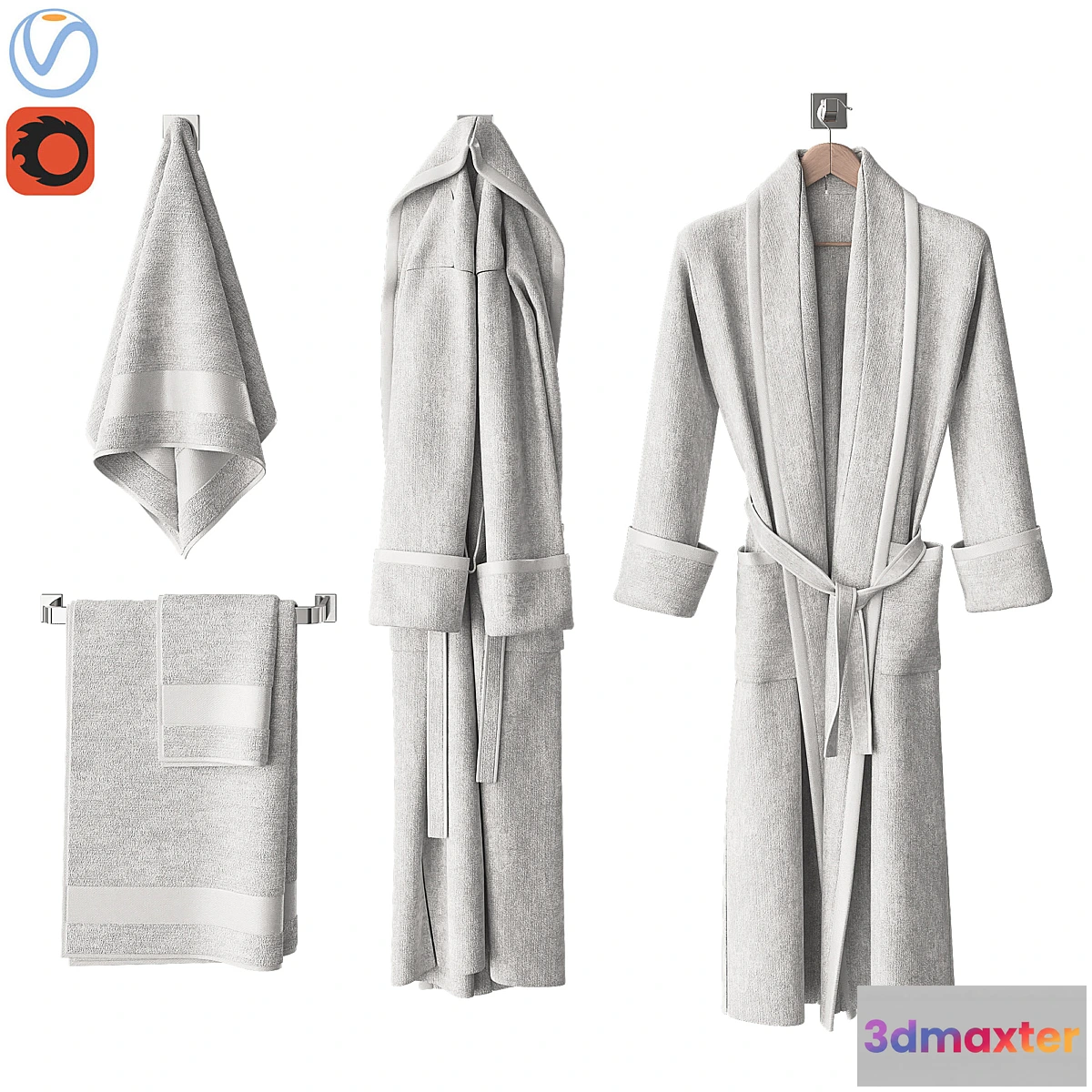 713610 - White bathrobe and towels - No.2