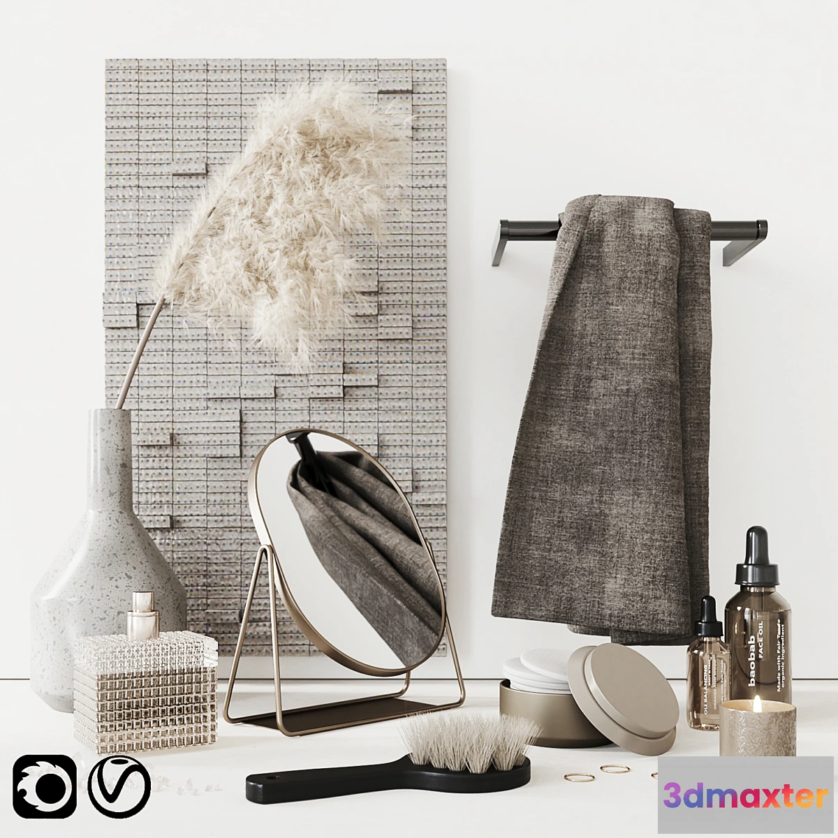 716090 - Beige Bathroom Set - No.2