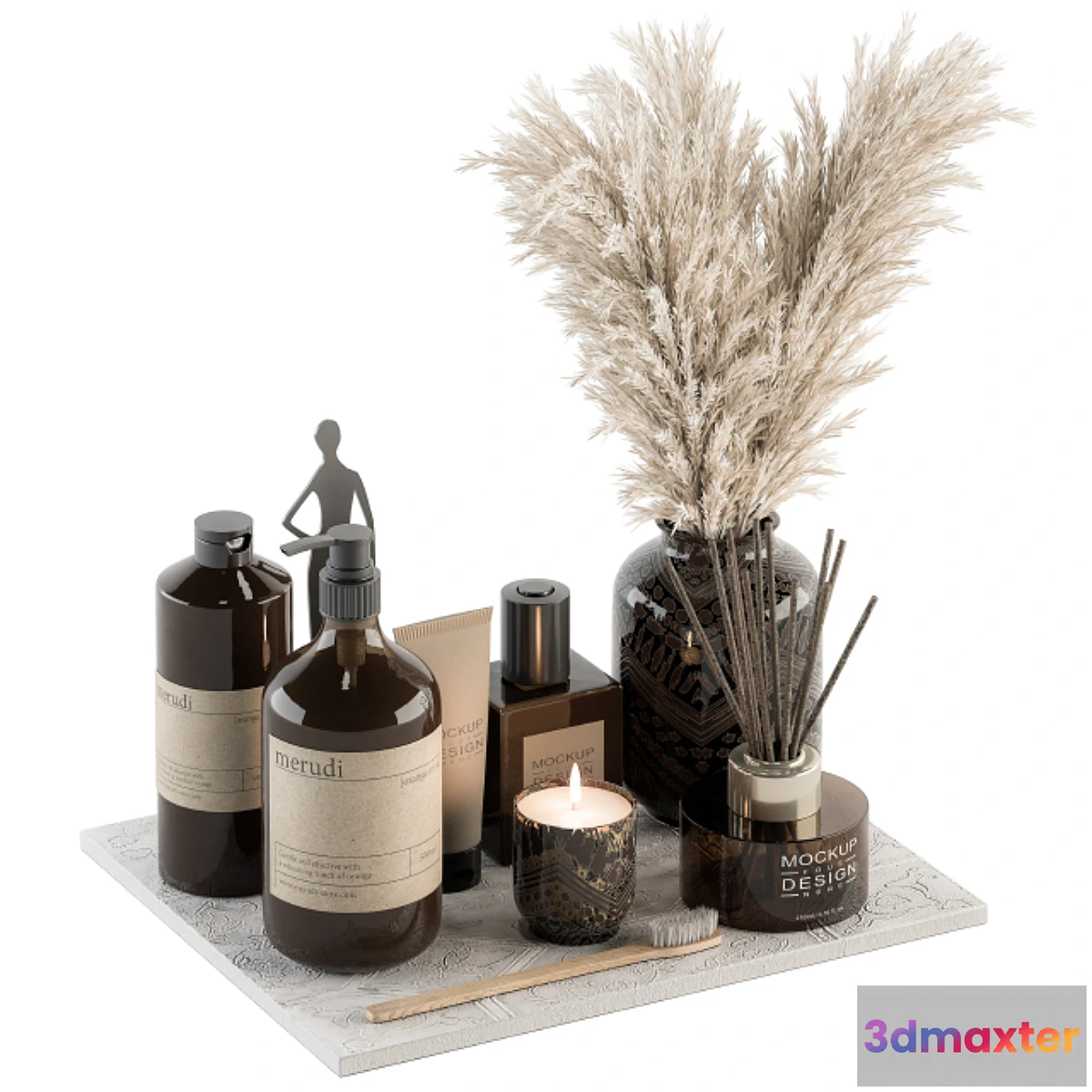 766031 - Bathroom accessory Set with Dried Plants Set 22 - No.2