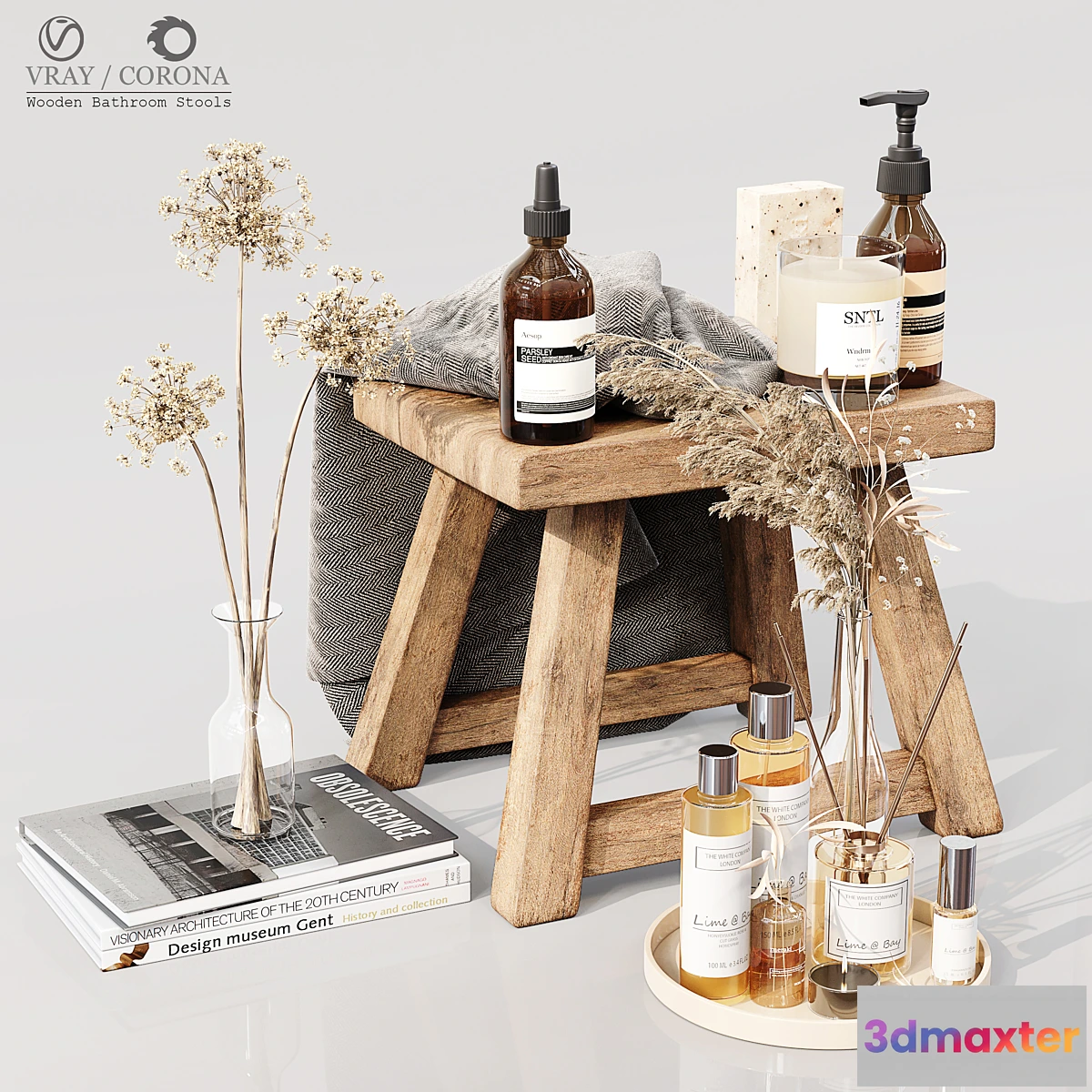 766113 - Wooden Bathroom Stools - No.2