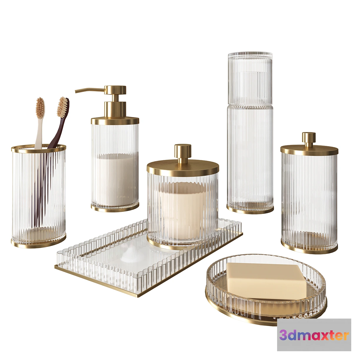 766377 - Glass decorative bathroom set - No.2