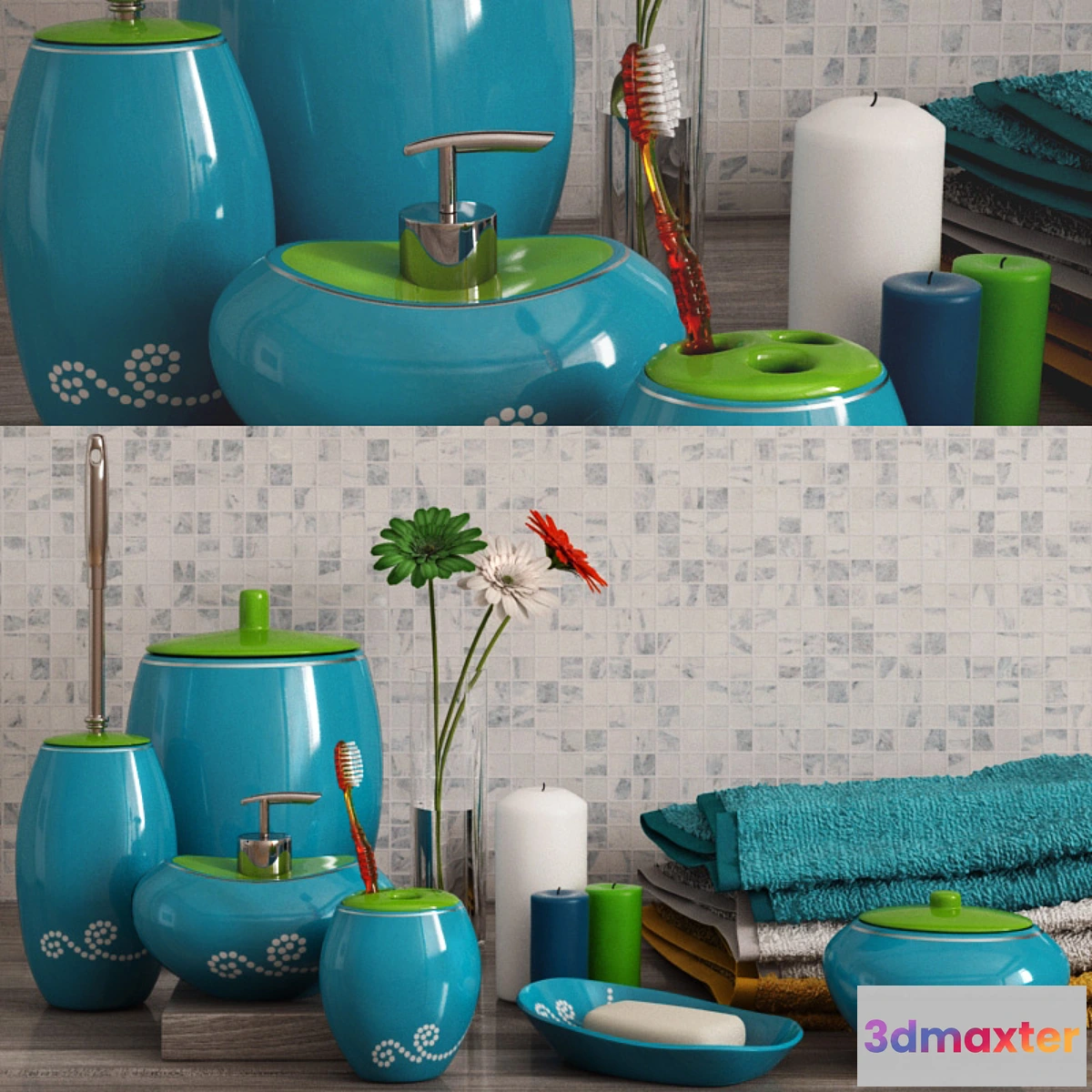 893692 - A set of bathroom accessories Primanova Maison Blue