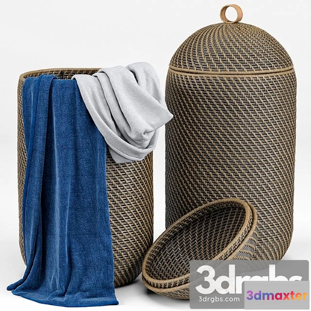 909092 - Arturo Global Bazaar Grey Rattan Weave Tall Basket