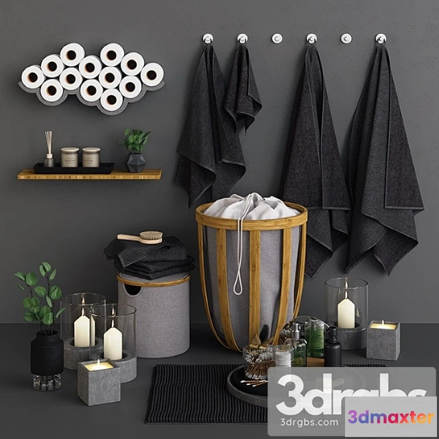 909102 - Bamboo Concrete Bathroom Set