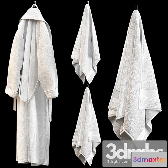 909146 - Bathrobe Towels White