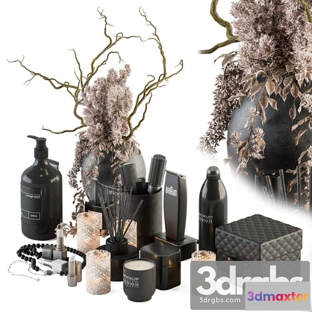 909380 - Bathroom Accessory Set With Dried Plants Set 21