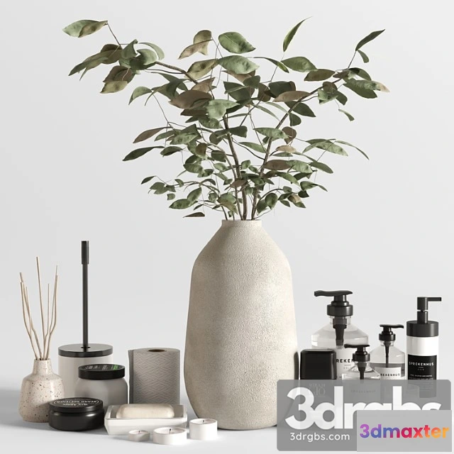 909638 - Collection Bathroom Accessories Acqua Di Gio Set 04 With Bouquet