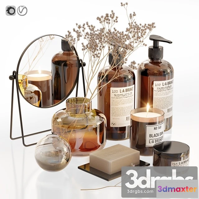 909904 - LA Bruket Decor Set for Bathroom with Dry Flowers