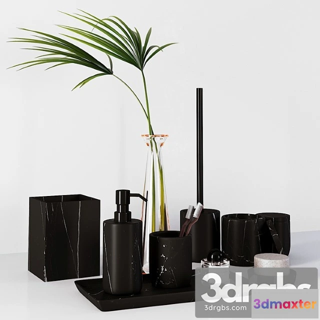 910020 - Nexus Black Marble Bath Accessories