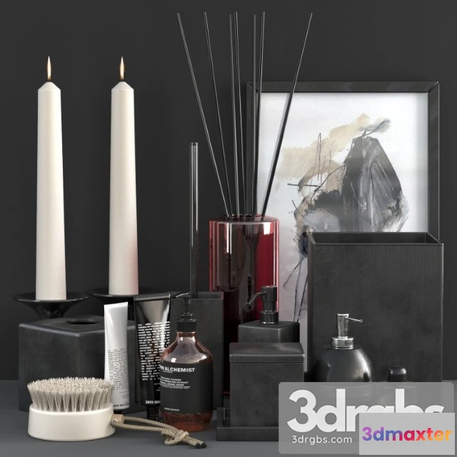 910050 - Parello Pleated Black Bath Accessories