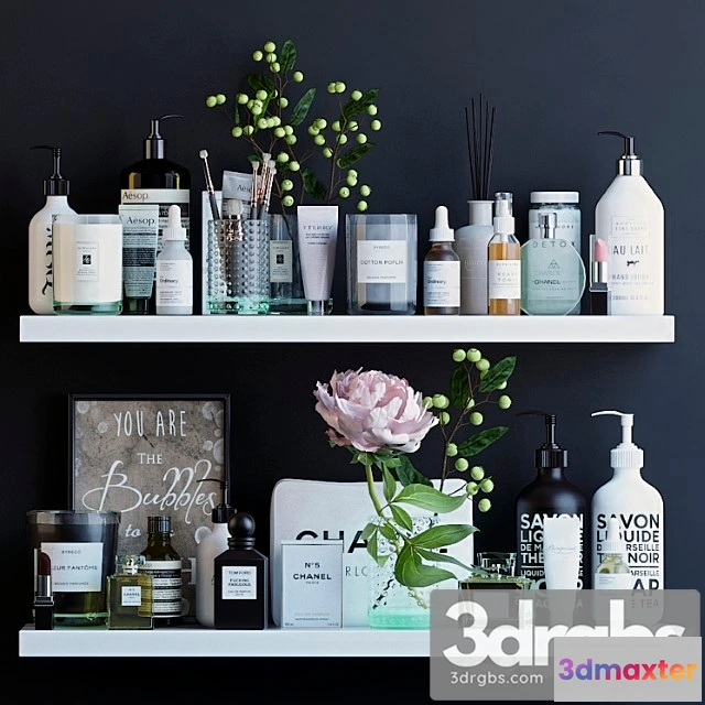 910142 - Shelves With Cosmetics and Bathroom Decor 1