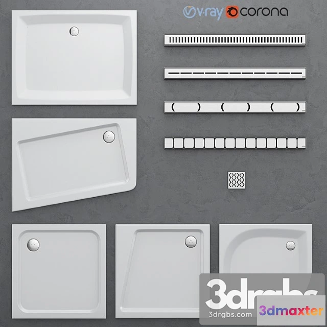 910170 - Shower Trays and Channels Ravak Set 41