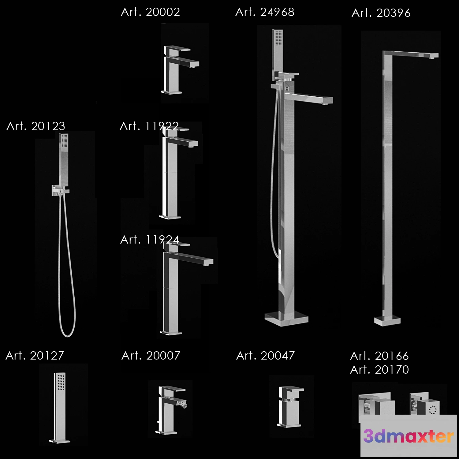 1588380 - bathroom - Mixers Gessi Rettangolo 2 3D Max