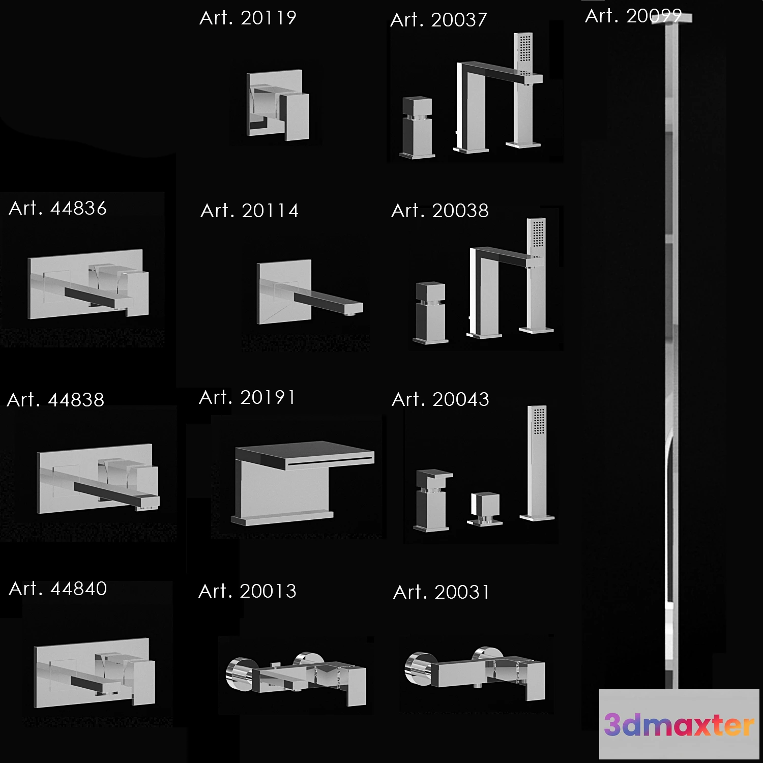 1588388 - bathroom - Mixers Gessi Rettangolo 1 3D Max