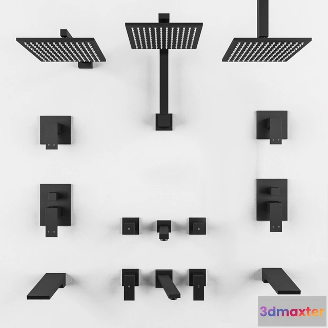 1588406 - bathroom - Meir Black set 04 3D Max